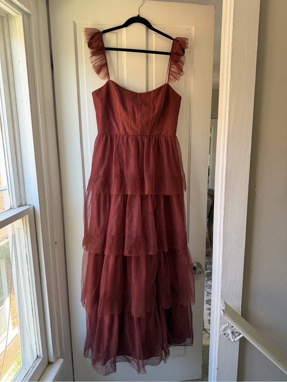 Revelry Tiered Tulle Dress in Cinnamon Rose - Bridesmaid